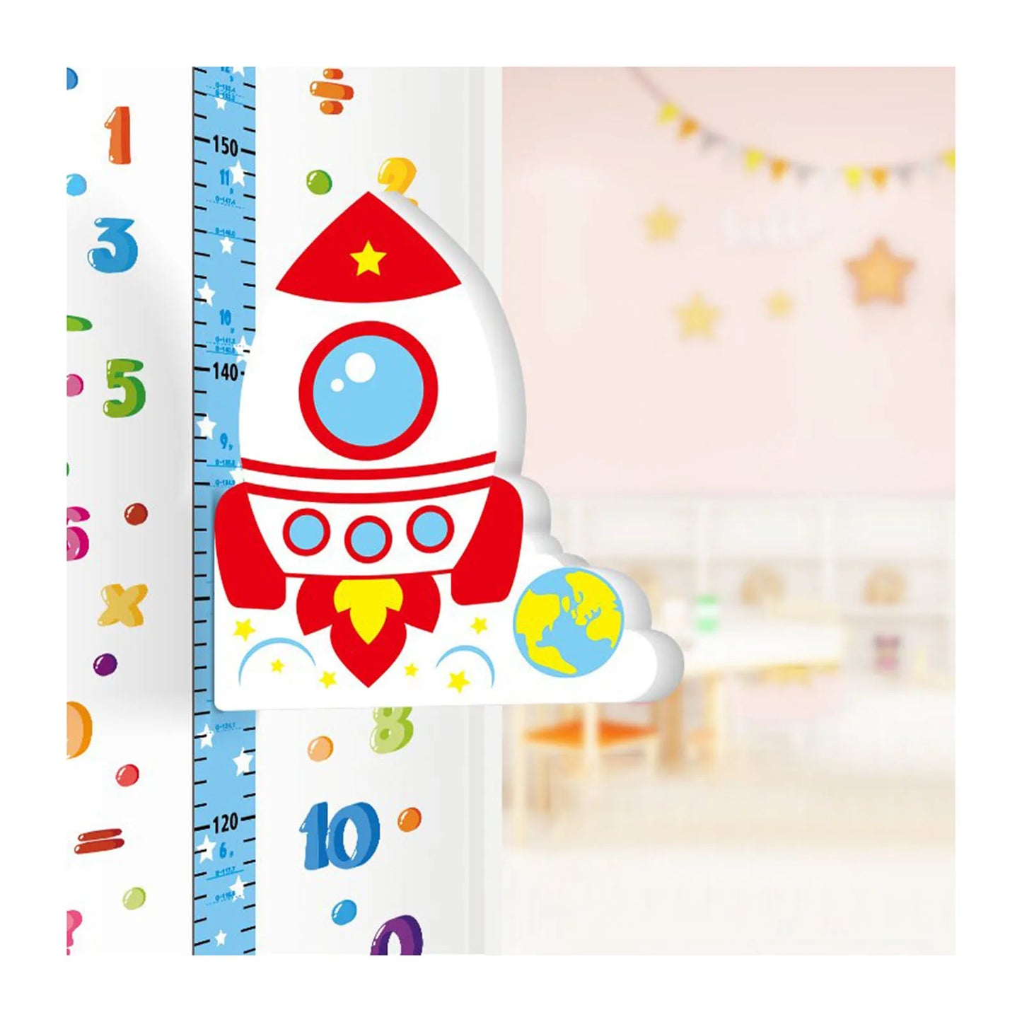 Growth ruler wall sticker, cartoon design, perfect for children's decor and measuring height.