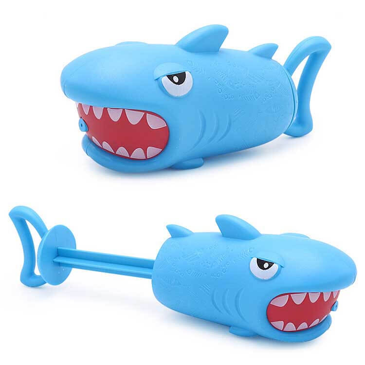 Group of diverse cartoon animal water guns, great for kids' outdoor summer beach and pool parties.