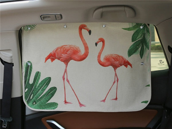 Baby transport auto accessory: vehicle window sun shade with fun cartoon characters