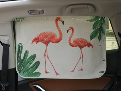 Baby transport auto accessory: vehicle window sun shade with fun cartoon characters