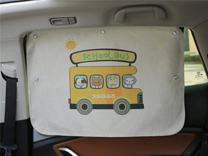 UV protection car interior sunshade for children's safety, cartoon car design