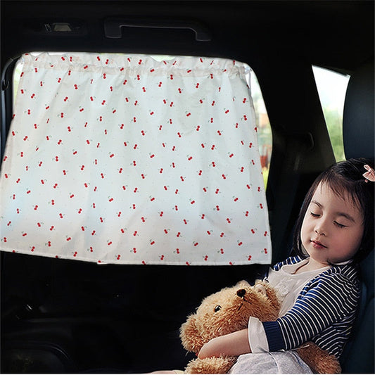 Cartoon universal car window sunshade for kids, UV protection baby travel accessory with cute animal design