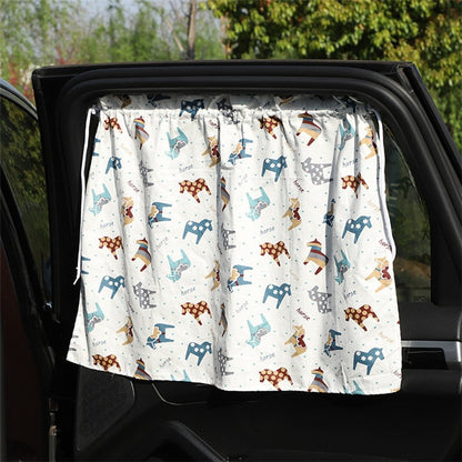 UV protection car sunshade for children, features a fun cartoon design and universal window attachment