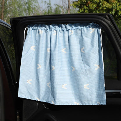 Cotton car sunshade, universal cartoon design for kids' UV protection and comfortable car rides