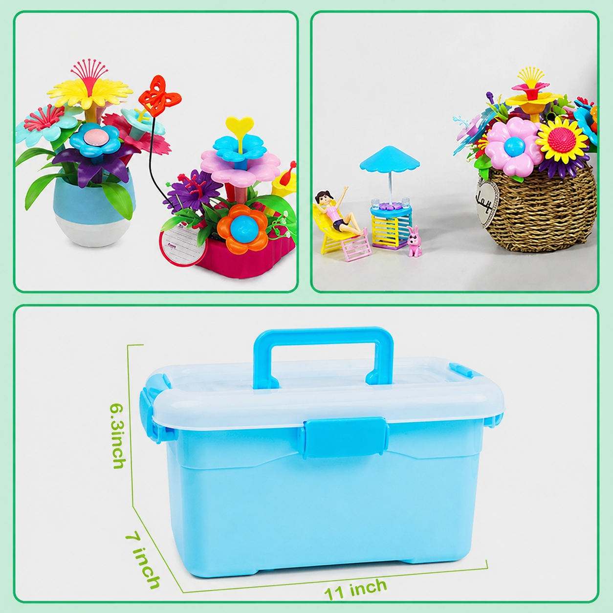 Kids' Creative STEM Flower Garden Building Toy Set