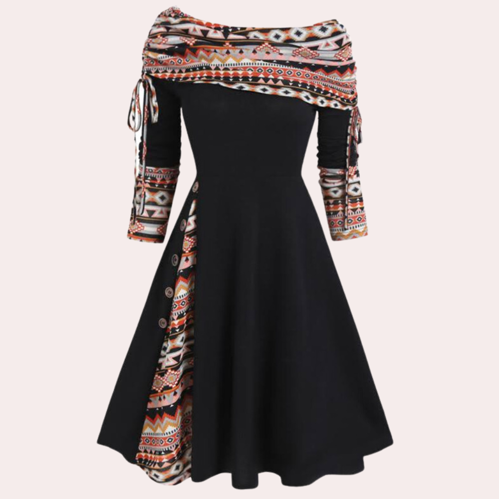 Comfortable & chic A-line dress for women. Features a stylish accent print, a true wardrobe essential.