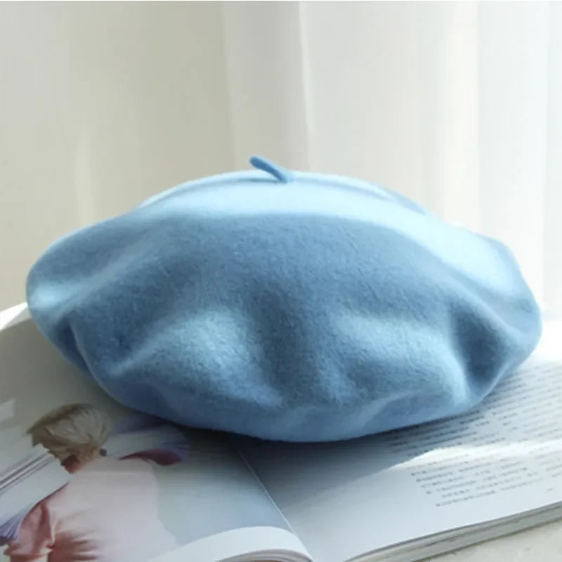 Women's timeless beret hat, classic design, warm winter headwear and fashion accessory.
