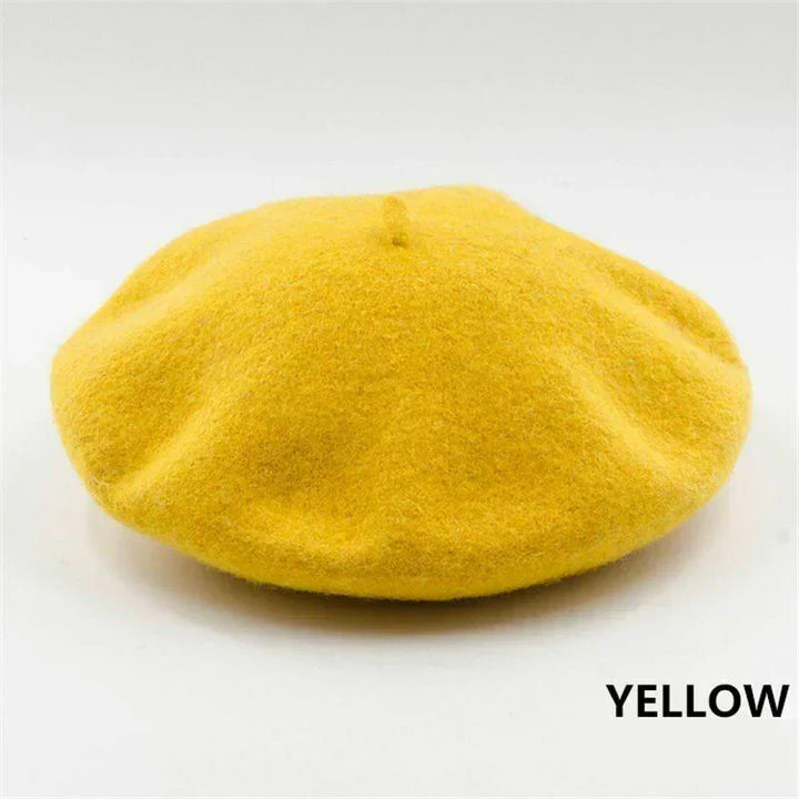 Fashion-forward women's beret, colorful and warm winter hat, a chic headwear accessory.