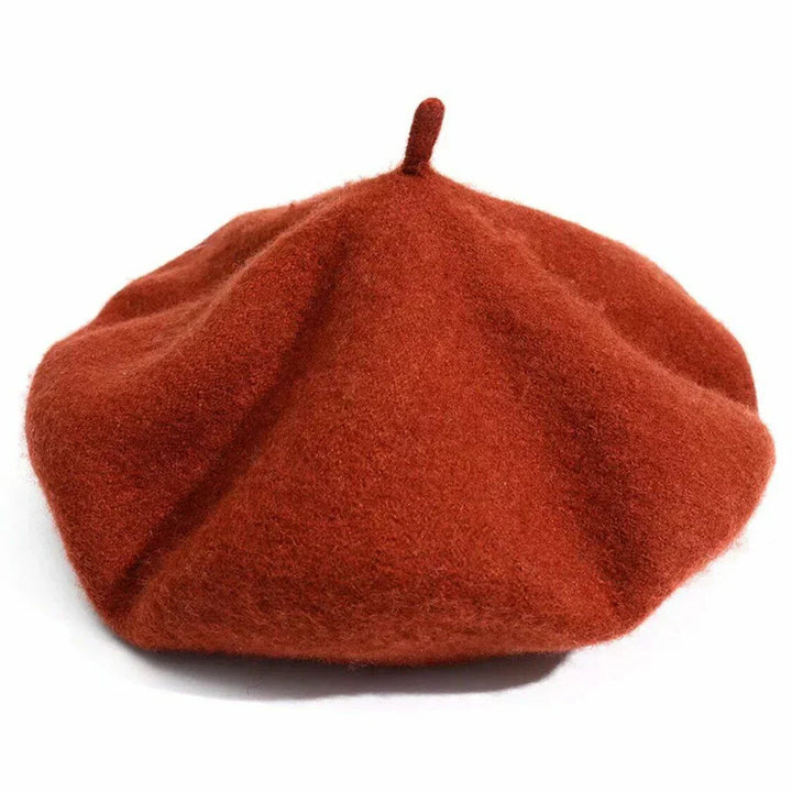 Fashionable grey beret hat for women, soft and warm winter headwear accessory.