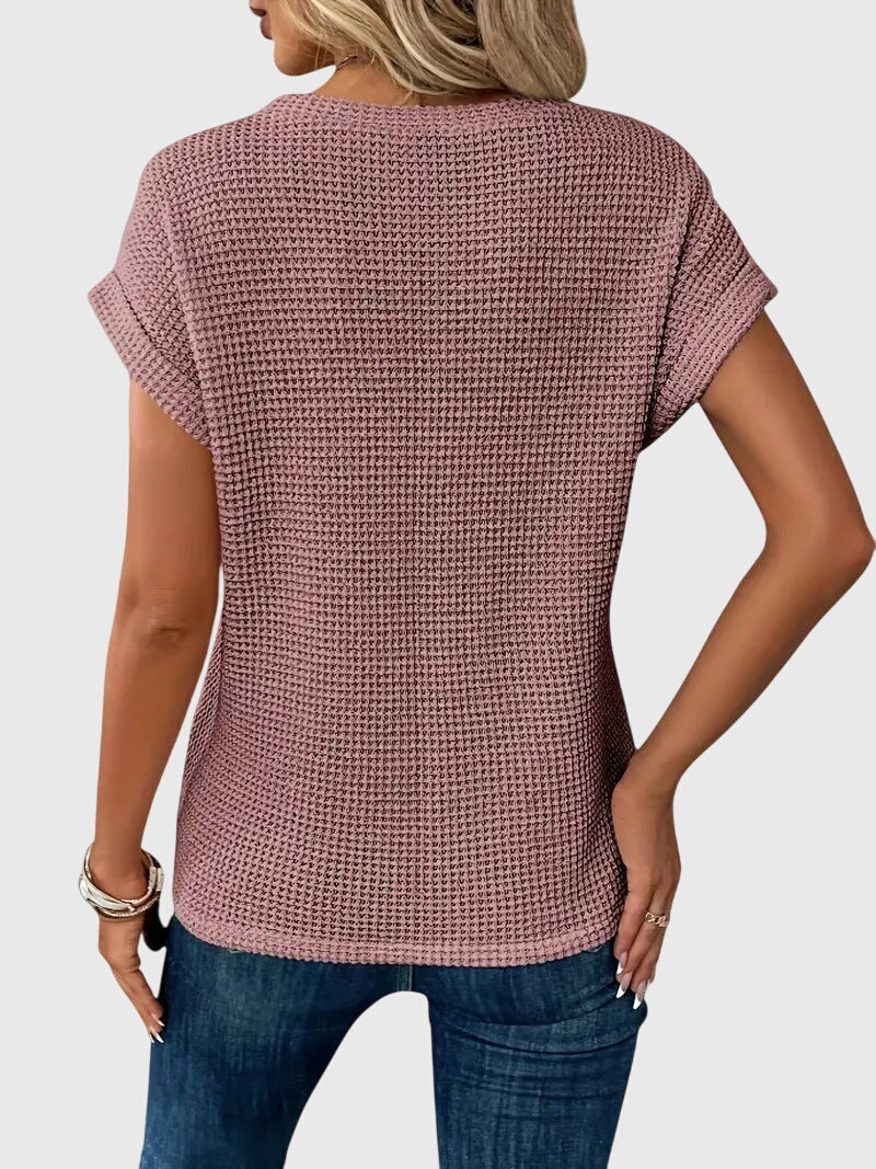 Elegant long sleeve women's crew neck blouse, a chic and comfortable top for everyday versatility and style.