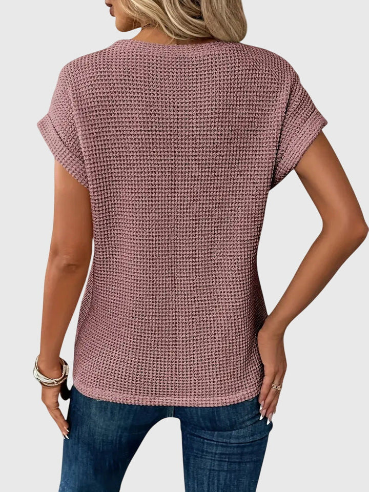 Elegant long sleeve women's crew neck blouse, a chic and comfortable top for everyday versatility and style.
