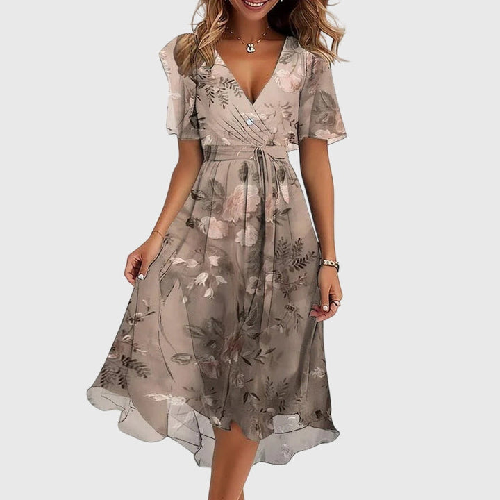Stylish Women's Occasion Wear Midi Dress, featuring a comfortable design & chic look for flattering elegance.