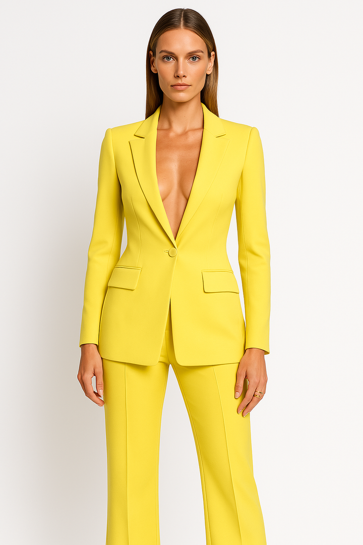 Versatile women's two-piece trouser suit, ideal for business casual, formal wear & work.