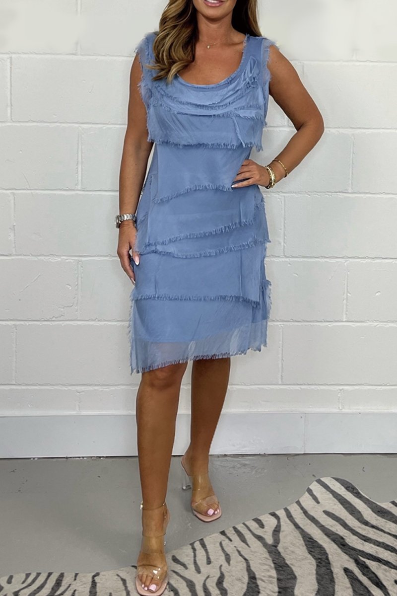 Elegant sleeveless layered dress for women, ideal for spring fashion, offering effortless style.