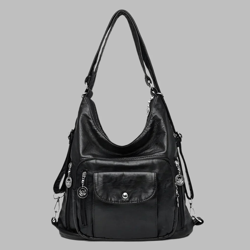 Stylish women's slouchy shoulder bag, a spacious tote perfect for everyday use, work, or travel. Fashionable.