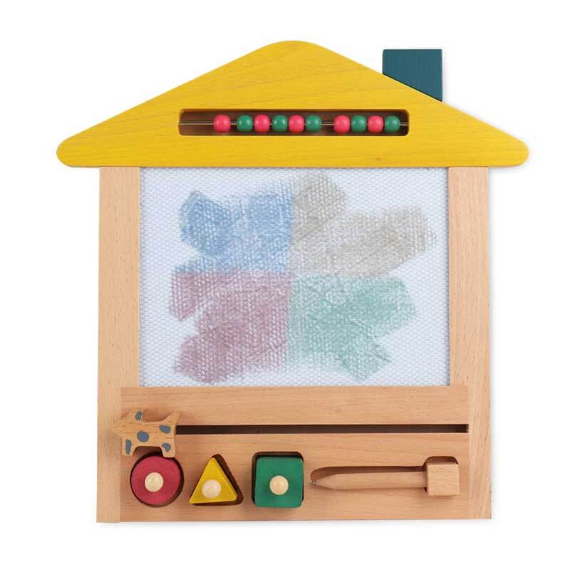 Eco-friendly wooden magnetic drawing board with included eraser, a classic activity toy for kids.