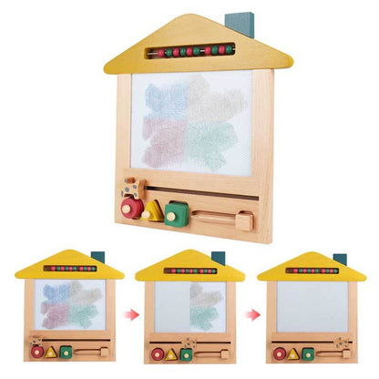 Children's wooden magnetic drawing board, perfect toddler gift for creative play and learning.