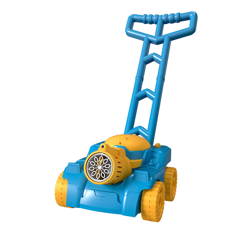 Bubble mower machine toy in action, creating a stream of bubbles, fun for bath and outdoor play