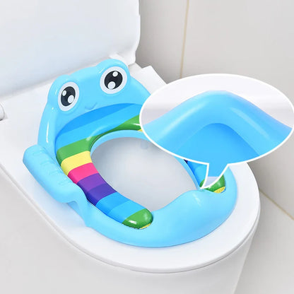 Gentle cushioned potty seat for babies, encourages independence and confidence in toilet training