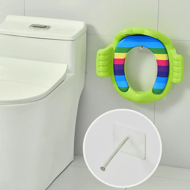Soft padded potty training seat for kids, fits standard toilets, with splash guard, for baby toilet training