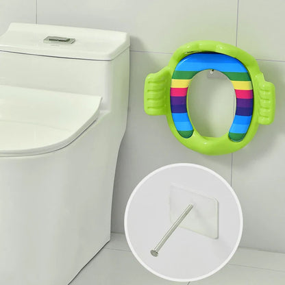 Soft padded potty training seat for kids, fits standard toilets, with splash guard, for baby toilet training