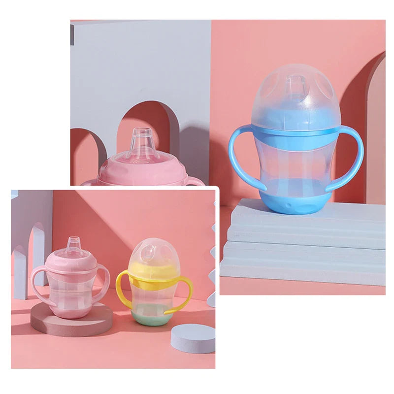 PP water bottle for kids, green, designed with an easy-grip handle and anti-spill features