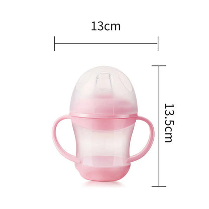 Leakproof toddler water bottle, green, with a comfortable carrying handle, 100% spill-proof