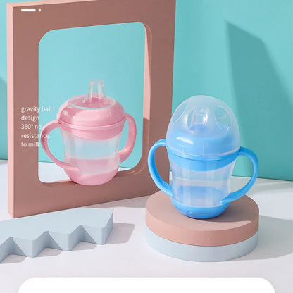 Kids water bottle, 12 oz, spill-proof silicone spout, infant feeding, baby essentials