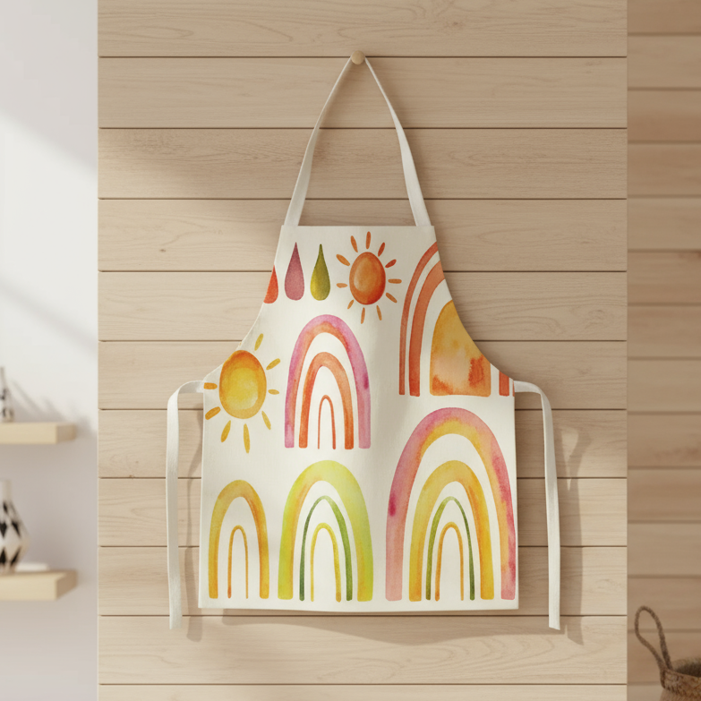 Stain-resistant children's apron in a playful Halloween design for cooking and painting