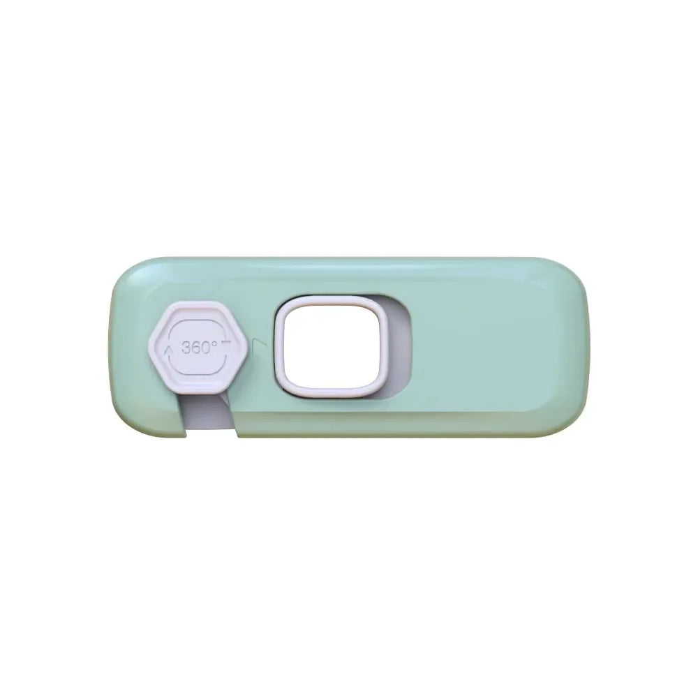 Refrigerator lock for child safety, prevents access to food and medicine.
