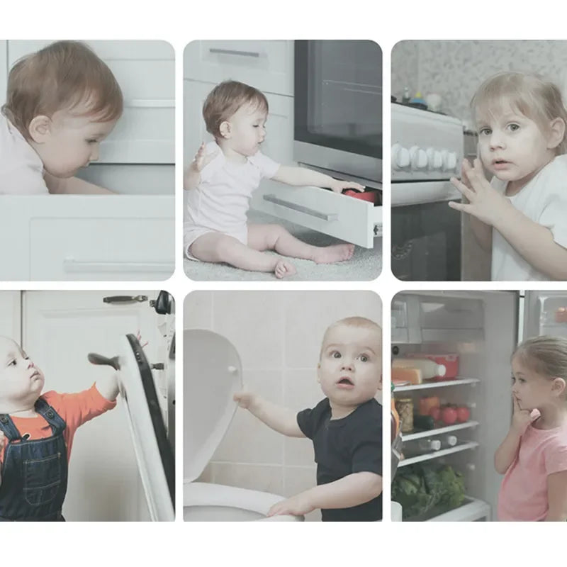 5-pack transparent child protection locks for cabinets & drawers, discreet baby proofing solution