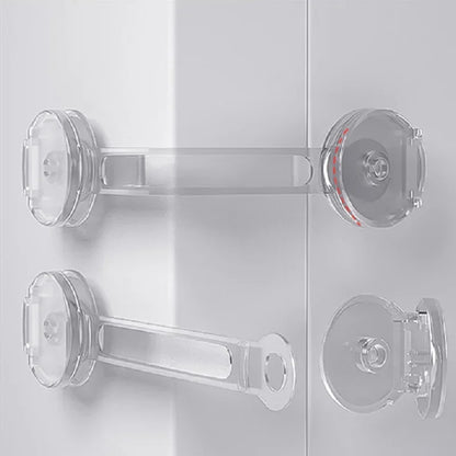 Home security for toddlers: 5 clear adhesive child locks for cabinets and drawers, multi-purpose