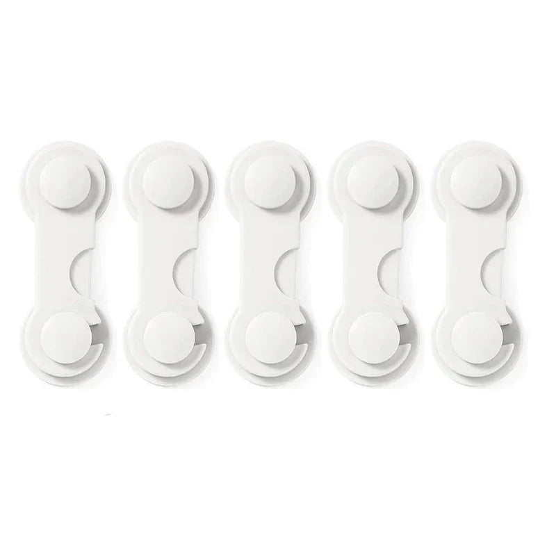 Home safety 5-pack: adhesive child locks for cabinets, drawer latches for baby proofing, discreet