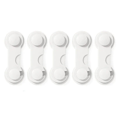 Home safety 5-pack: adhesive child locks for cabinets, drawer latches for baby proofing, discreet