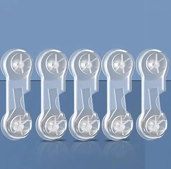 Baby safety starter kit: 5 clear child protection cabinet & drawer locks, essential for toddlers