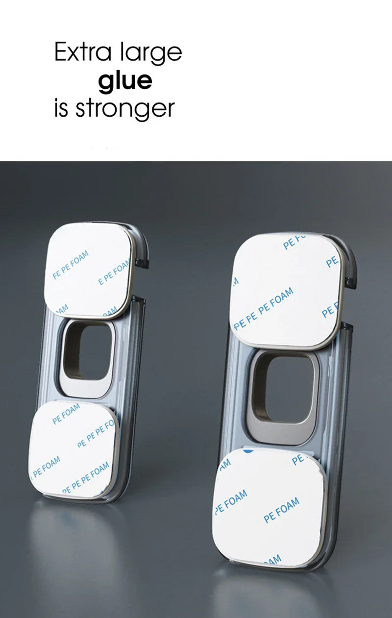 Secure gray-blue plastic child lock on a refrigerator, providing home security and baby safety