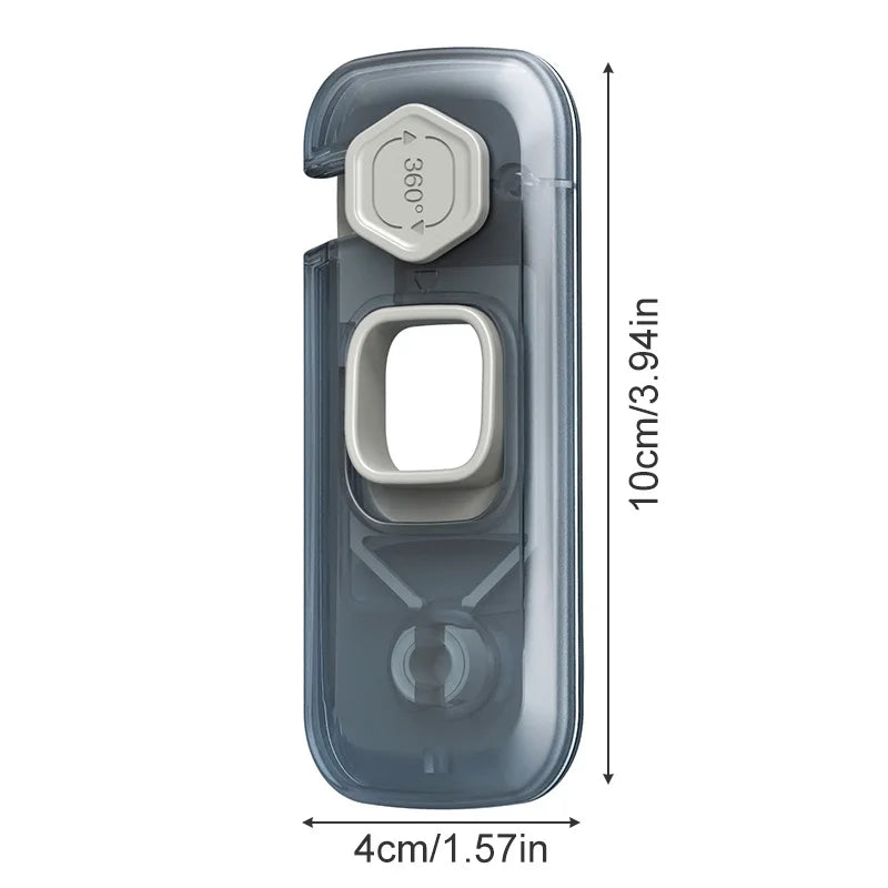 Gray-blue child safety lock on a drawer, multi-function baby proofing for home security