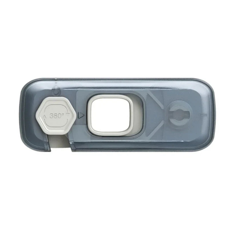 Set of plastic child proofing locks in gray-blue, ideal for refrigerators and cabinets