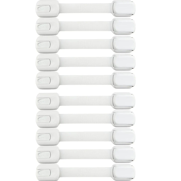 Flexible child safety locks designed for curved surfaces, perfect for multi-area baby proofing.