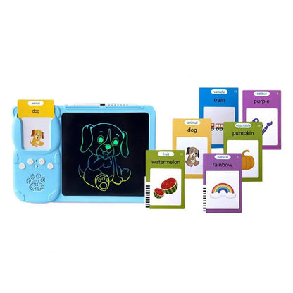 Children's interactive tablet with learning games and a digital drawing pad, perfect for toddlers.