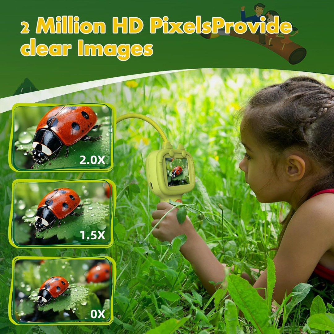 WonderScope educational camera with its endoscope probe extended, showing versatility for scientific discovery