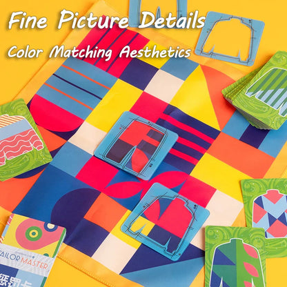 Close-up of a child's hands sorting colorful shapes in a recognition game, preschool learning