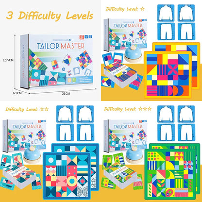 Vibrant shape and color recognition game laid out, perfect for young children's cognitive development