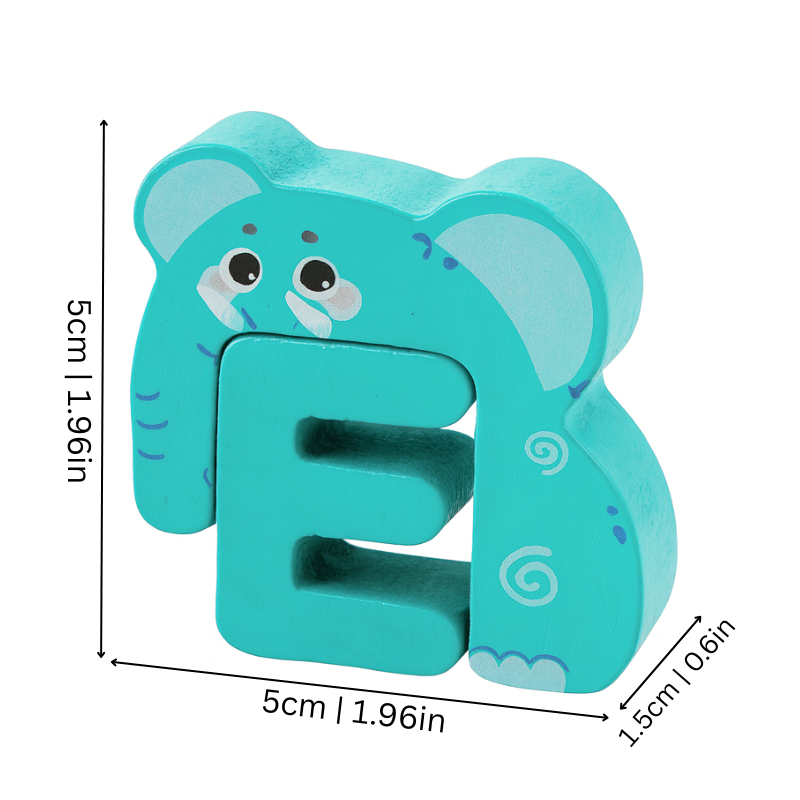 Close-up of a 'C' wooden alphabet puzzle piece, part of an educational toy for kids' cognitive development.