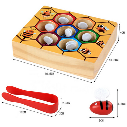 Toddler bee-themed sorting puzzle, develops fine motor skills & cognitive abilities