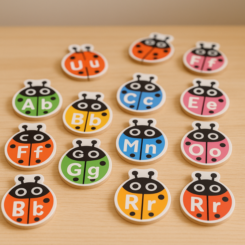 Children's colorful wooden alphabet Montessori puzzle for language development and preschool learning