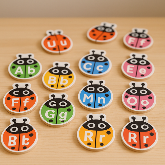 Children's colorful wooden alphabet Montessori puzzle for language development and preschool learning