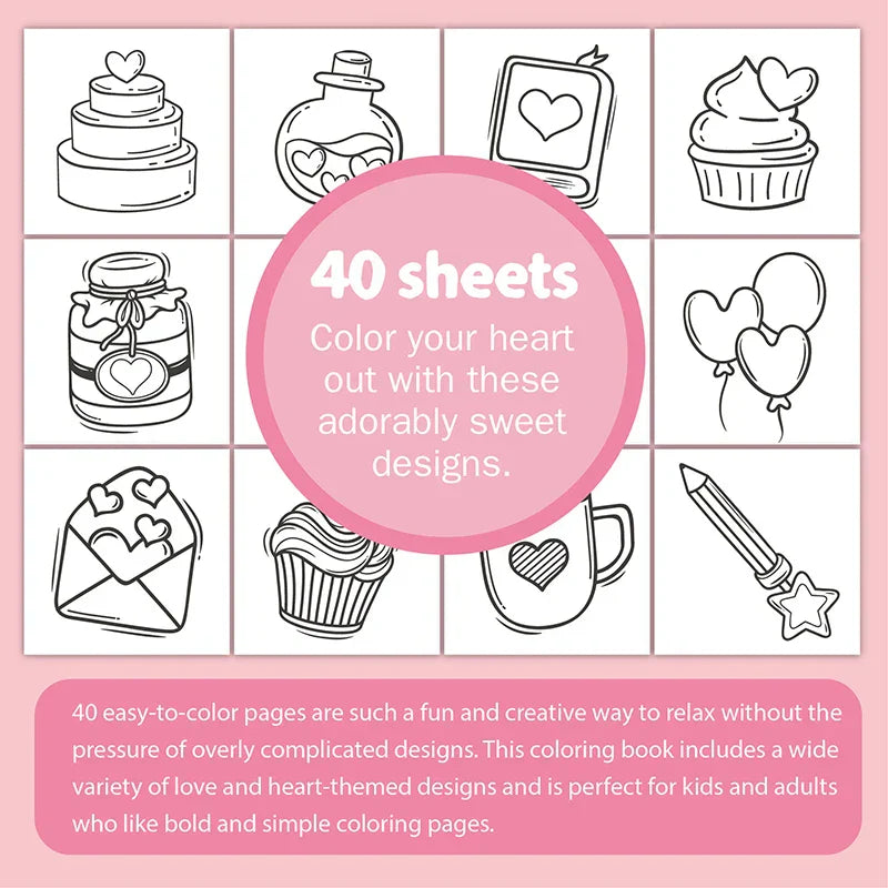 Stress relief coloring book for children, featuring engaging crafts and art supplies designs
