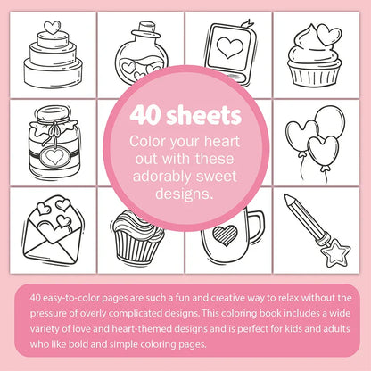 Stress relief coloring book for children, featuring engaging crafts and art supplies designs