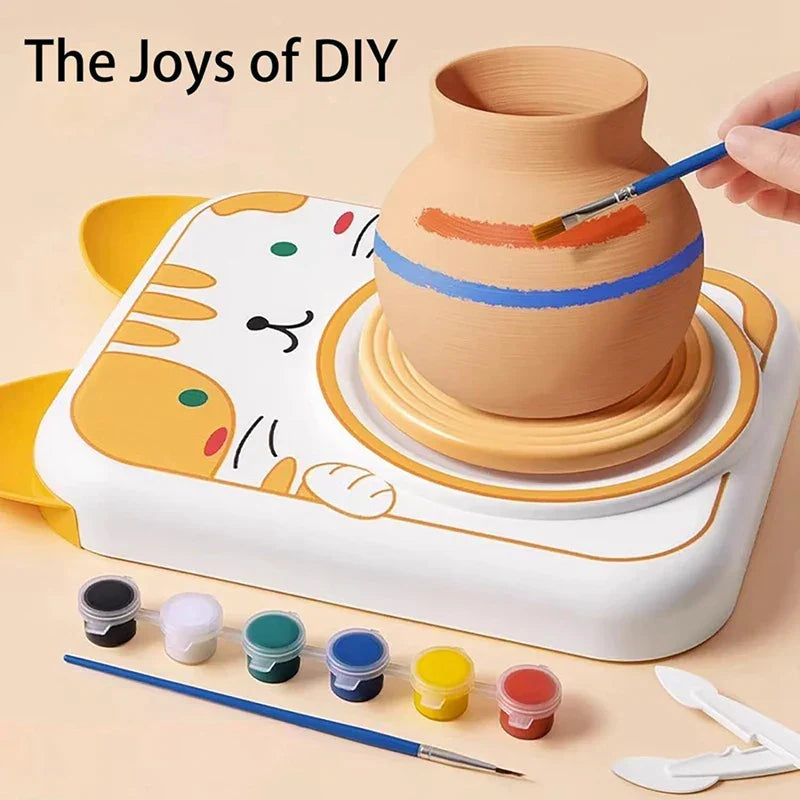 Kids craft pottery kit with colorful clay and tools for young artists, a DIY toddler activity